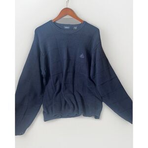Mens Vintage IZOD Navy XL Cotton Sweater Prep Ivy League Preppy Old Money.    Dd